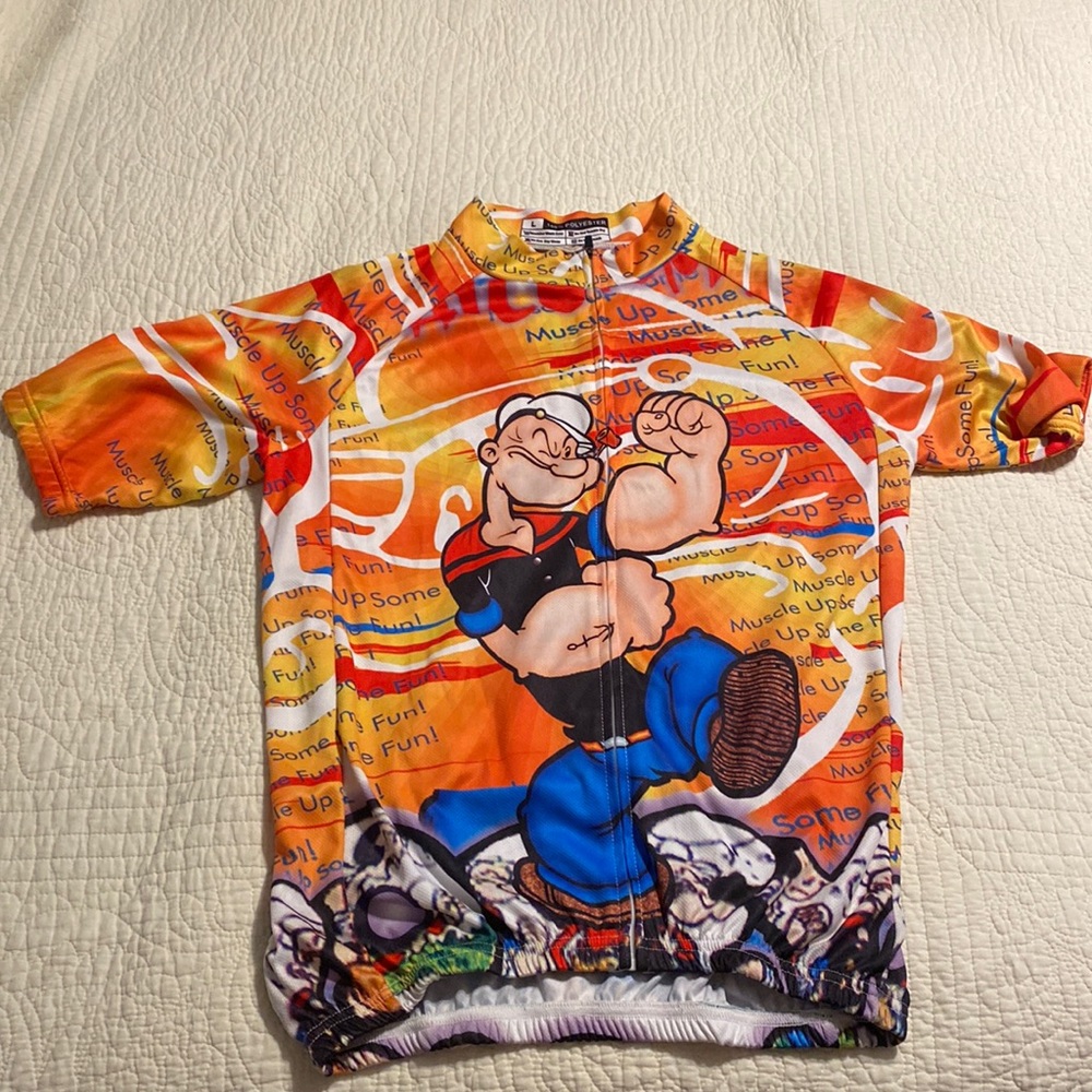 Popeyes bike shirt like new, size large mens